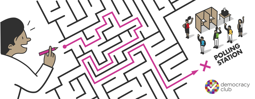 Democracy Club's maze graphic.