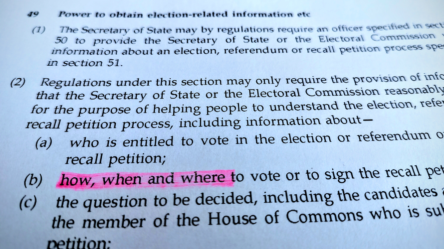 A photo of the section of the bill we're writing about