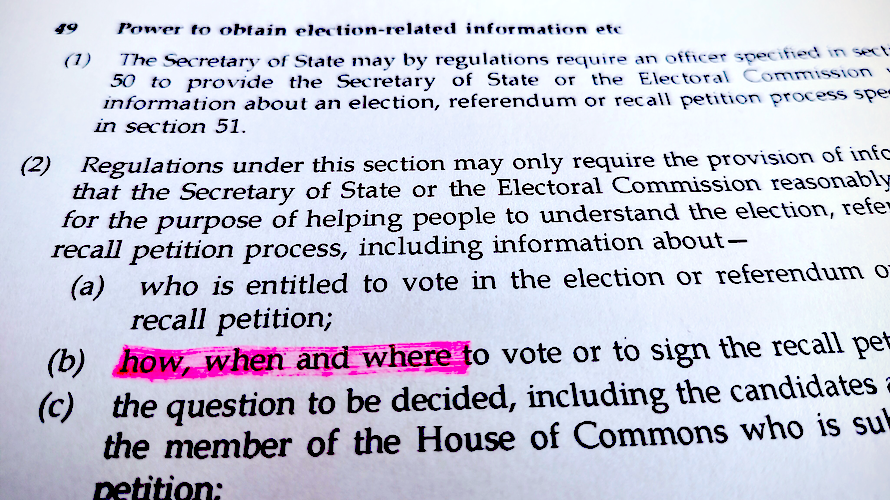 A photo of the section of the bill we're writing about